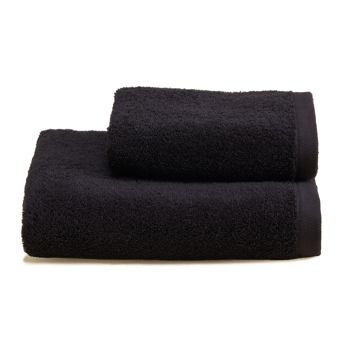 Asciugamani in Spugna di Cotone Tinta Unita - Perla Coppia di spugna Lisola Nero (Nero) 