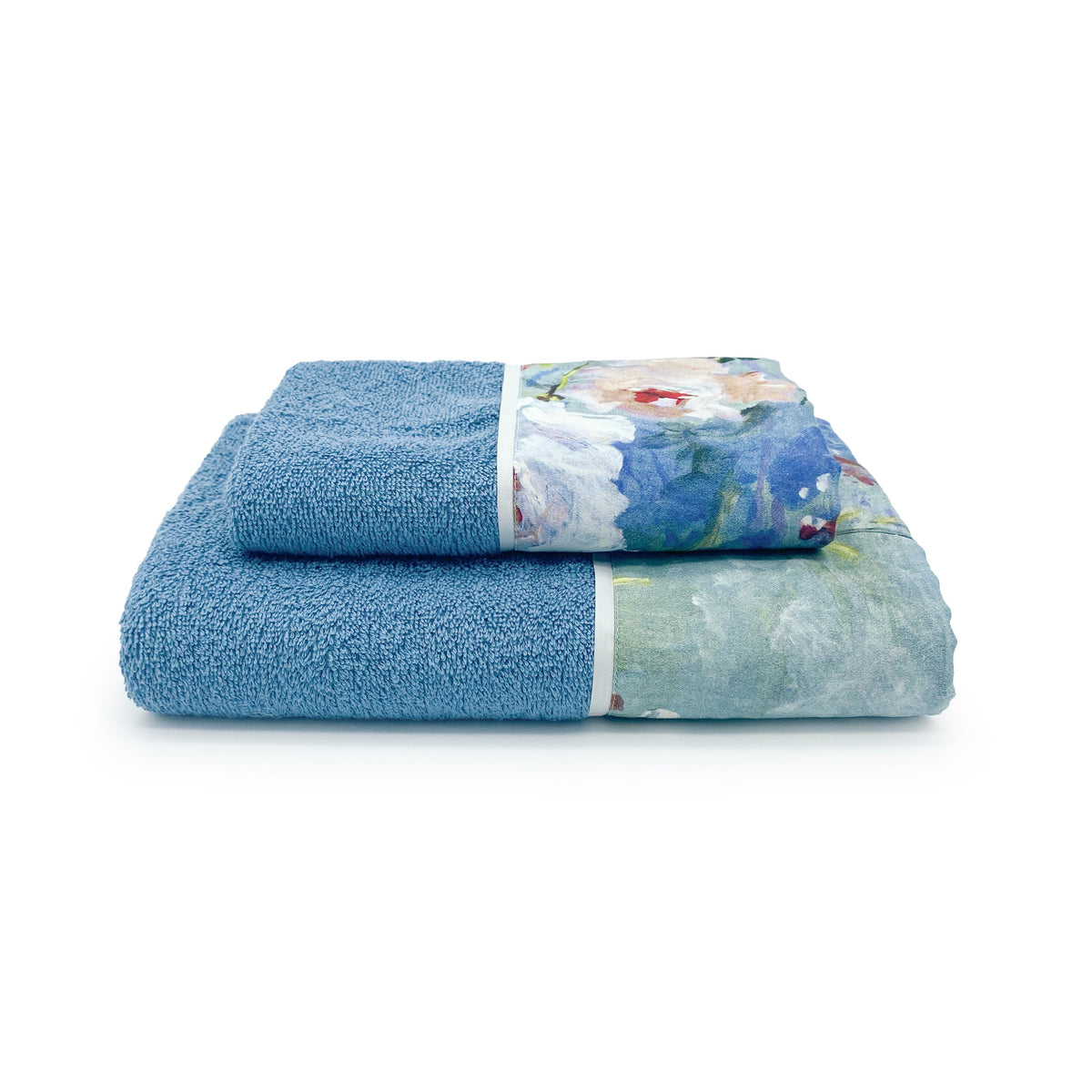 Towels in Terry Cotton with Satin Flounce - Acquerello