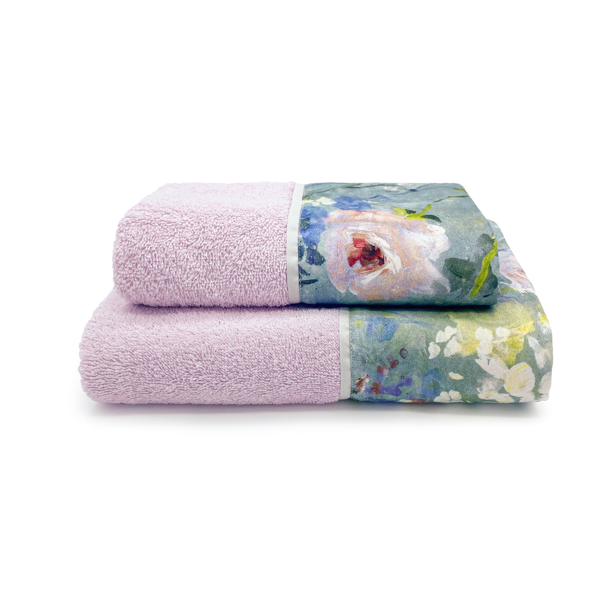 Towels in Terry Cotton with Satin Flounce - Acquerello