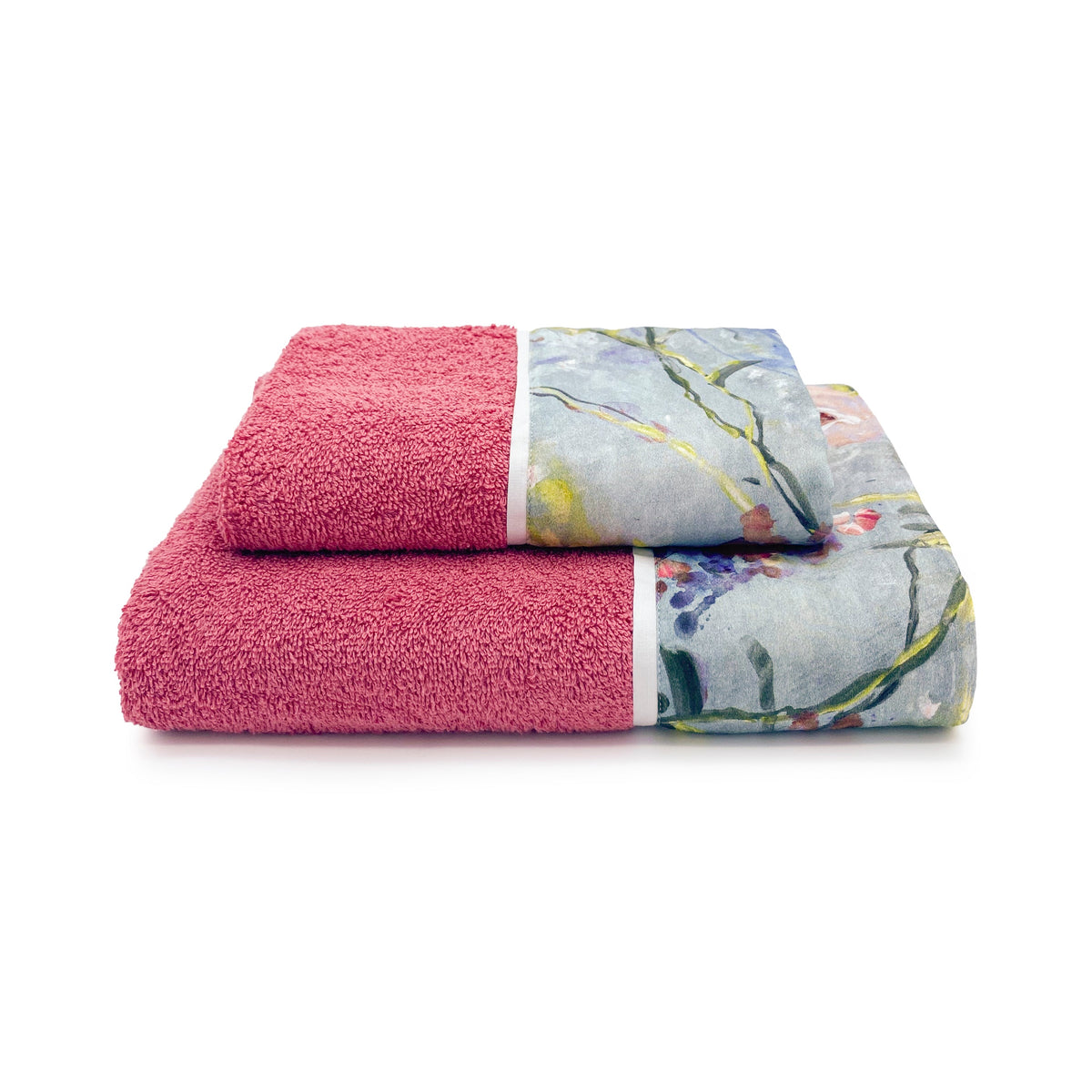 Towels in Terry Cotton with Satin Flounce - Acquerello