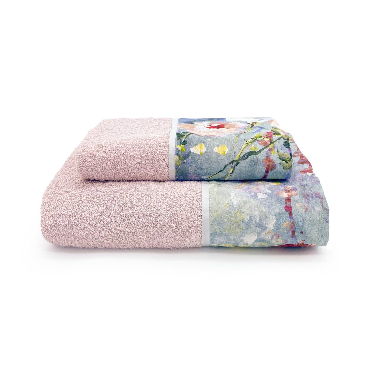 Towels in Terry Cotton with Satin Flounce - Acquerello