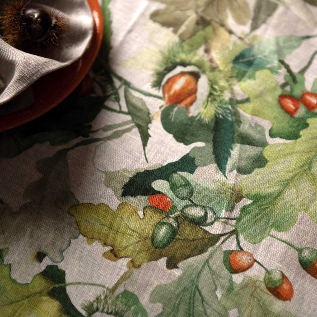 Tablecloth in Pure Linen printed Patterned  - Ballotte