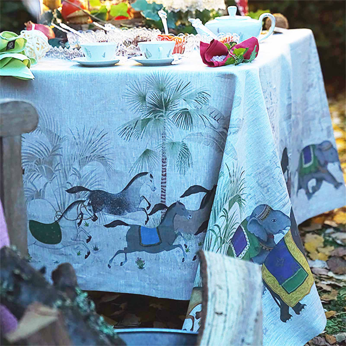 Tablecloth in Pure Linen printed Animal patterned - Barnum