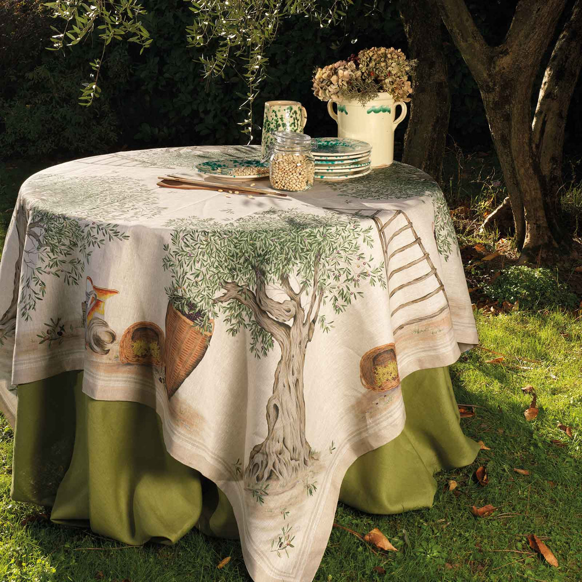 Tablecloth in Pure Linen printed Patterned  - D.O.P.