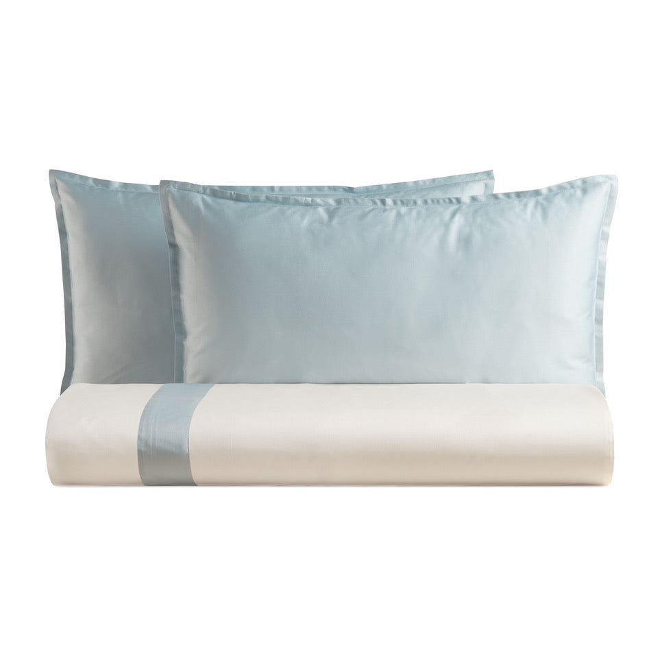 Duvet Cover set in Cotton Percale with satin flounce - Prestige