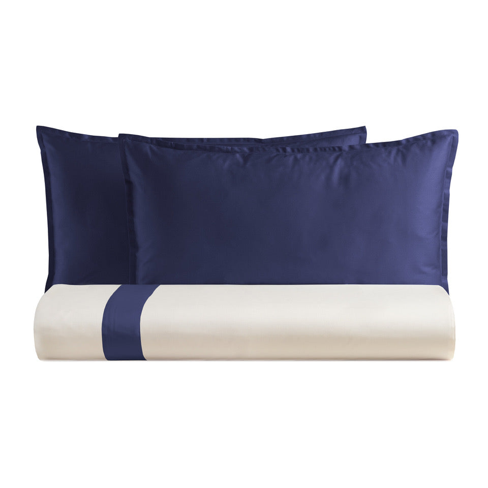 Duvet Cover set in Cotton Percale with satin flounce - Prestige