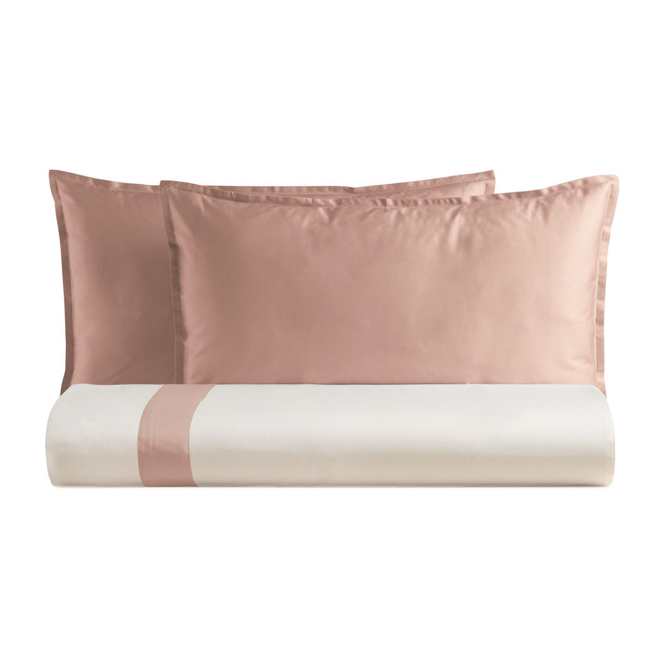 Duvet Cover set in Cotton Percale with satin flounce - Prestige