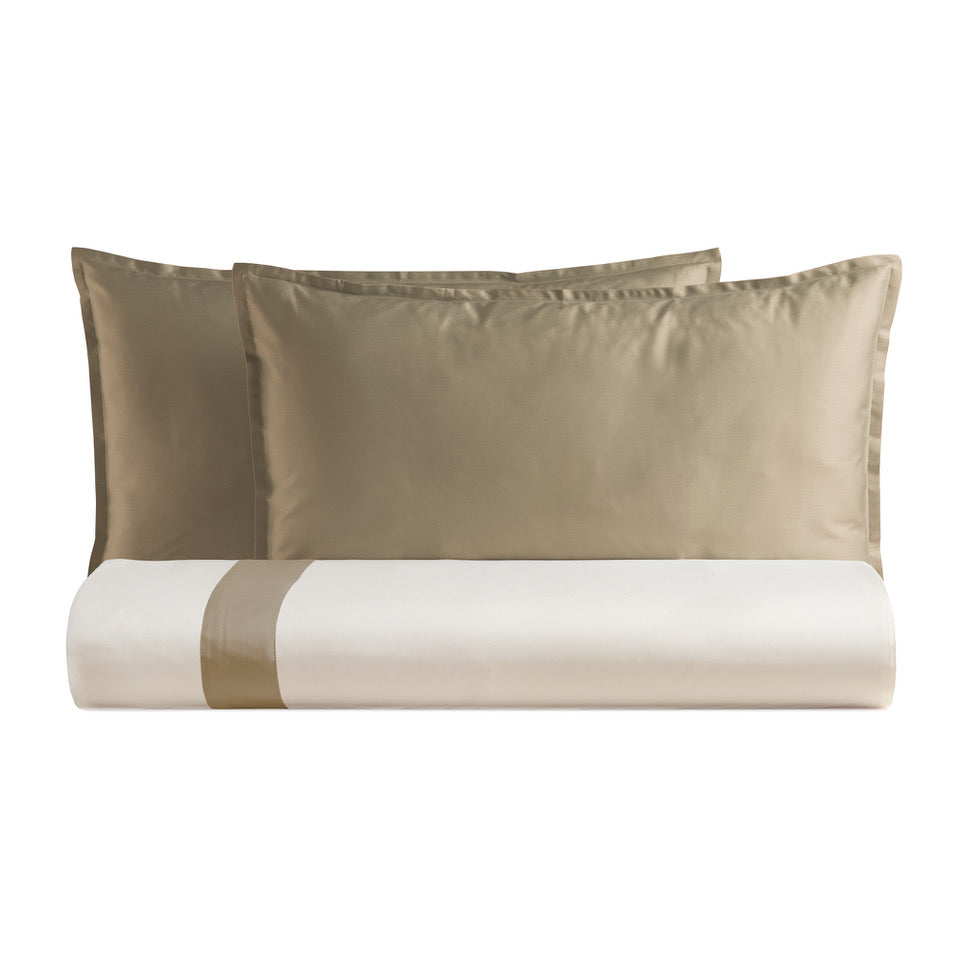 Duvet Cover set in Cotton Percale with satin flounce - Prestige
