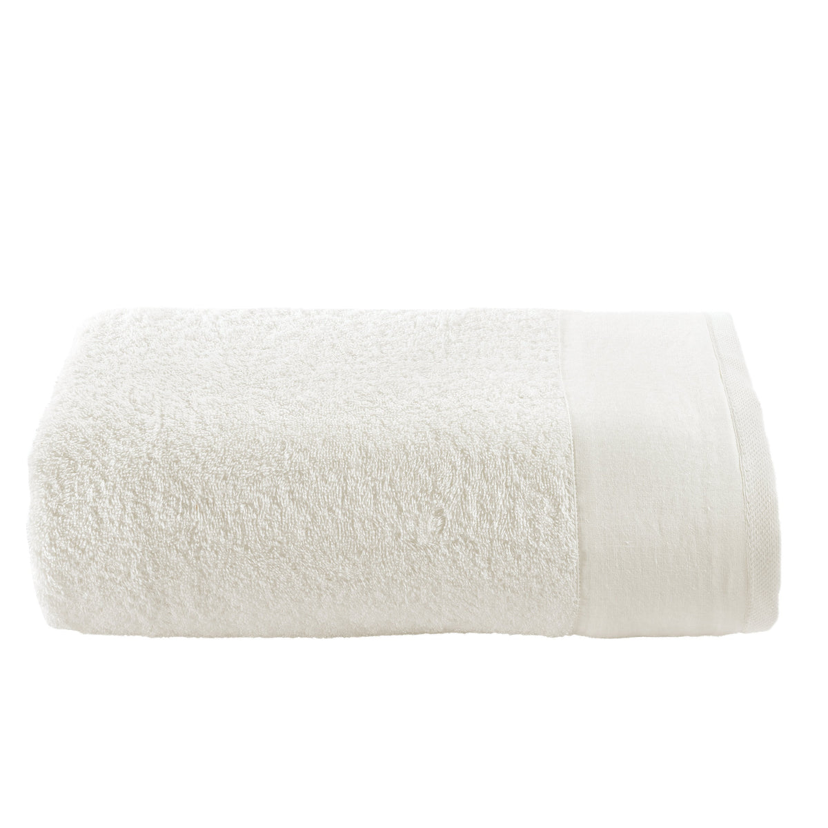 Handtücher aus Stonewashed-Terry-Baumwolle mit Leinenvolant – Loira