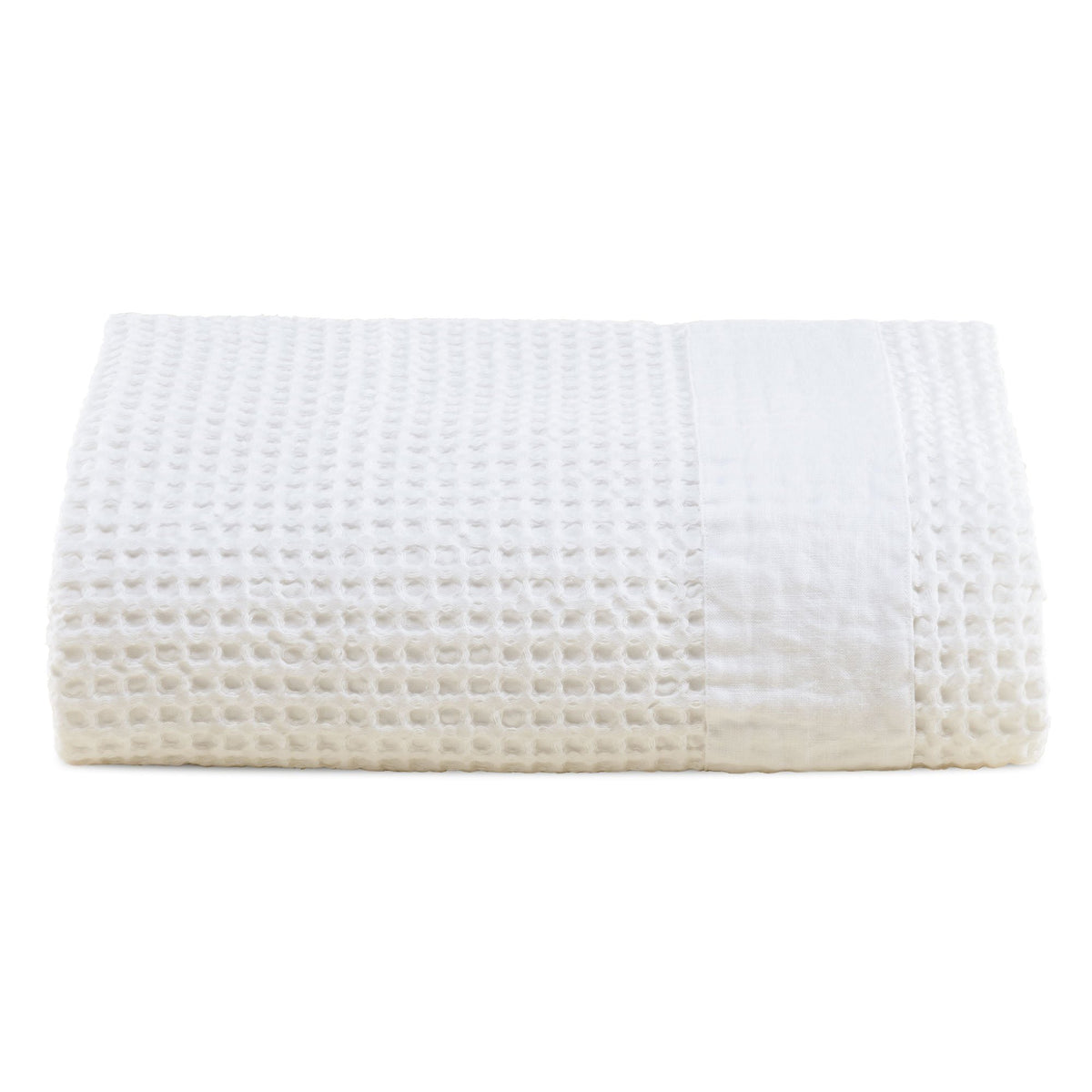 Handtücher aus Stonewashed-Baumwollwabenmuster mit Leinenrand – Jaspy