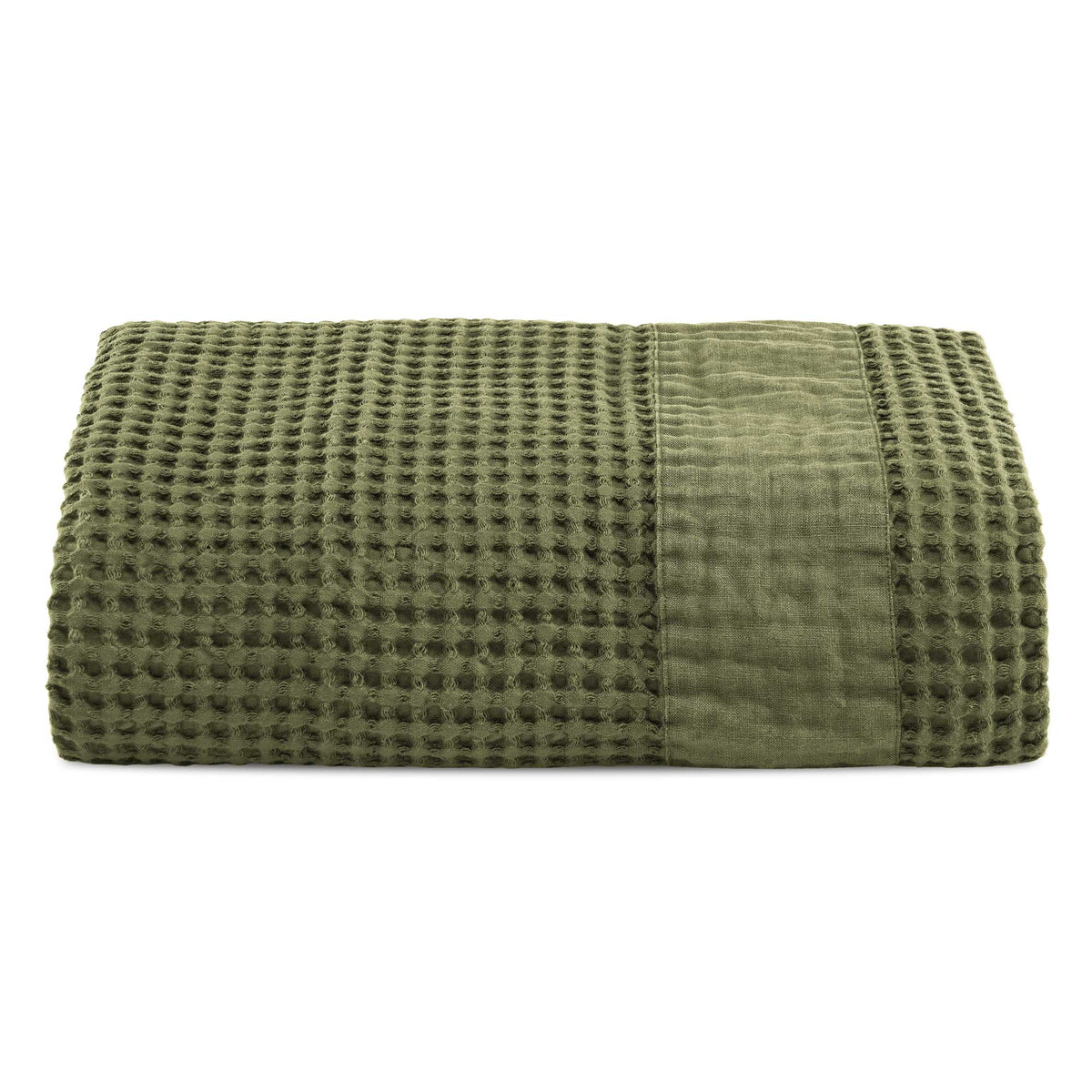Handtücher aus Stonewashed-Baumwollwabenmuster mit Leinenrand – Jaspy