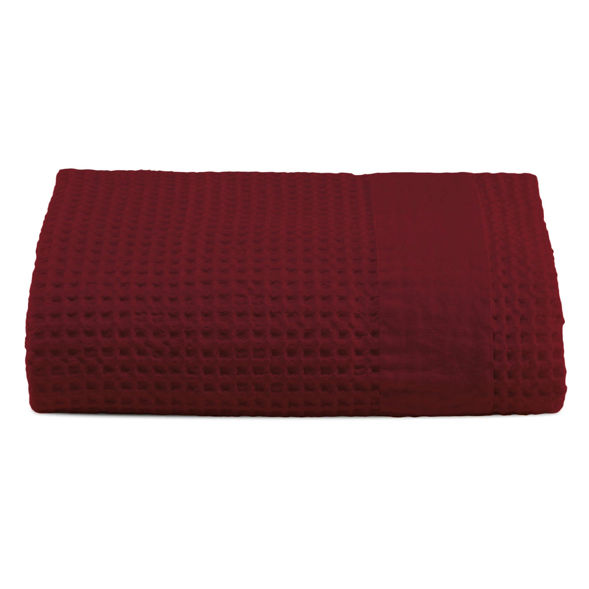 Towels in Stonewashed Cotton Honeycomb with Linen Border - Jaspy