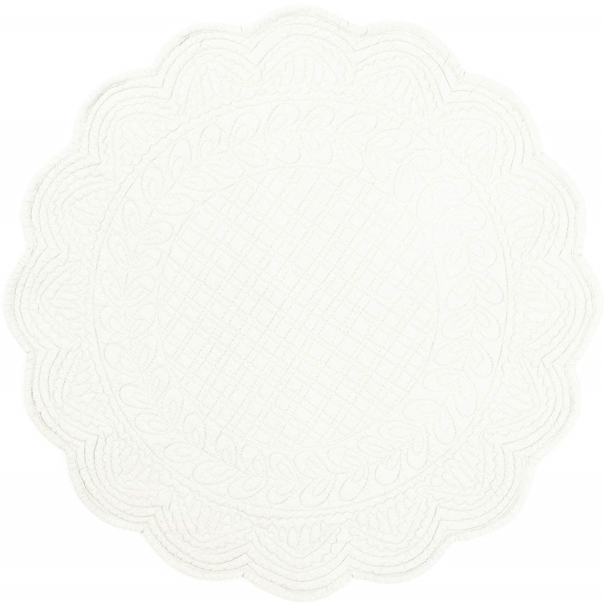 Americano Boutis Rotondo in Puro Cotone - Cesar Americano Marinette Saint-Tropez Bianco 