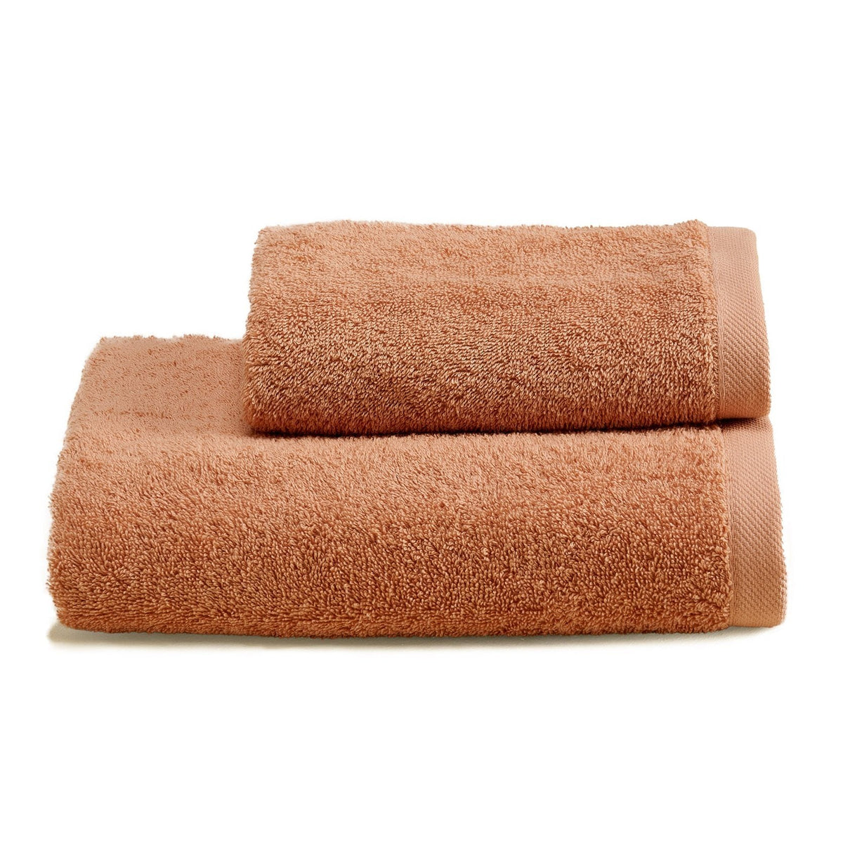 Asciugamani in Spugna di Cotone Tinta Unita - Perla Coppia di spugna Lisola Arancione (Pesca) 