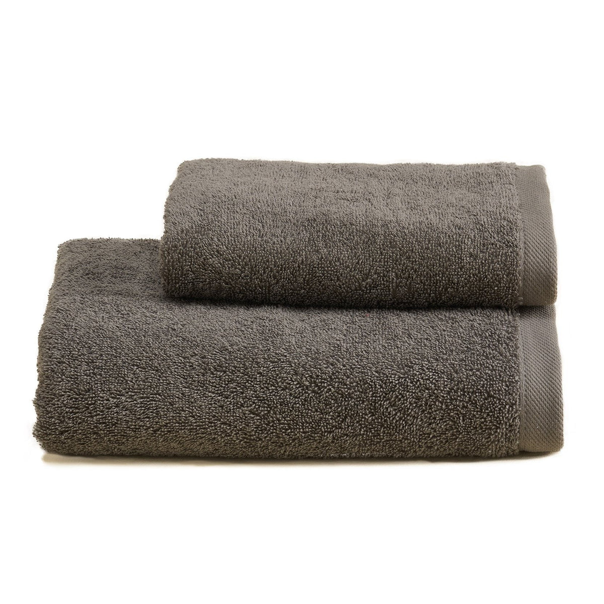 Asciugamani in Spugna di Cotone Tinta Unita - Perla Coppia di spugna Lisola Grigio (Grisaglia) 
