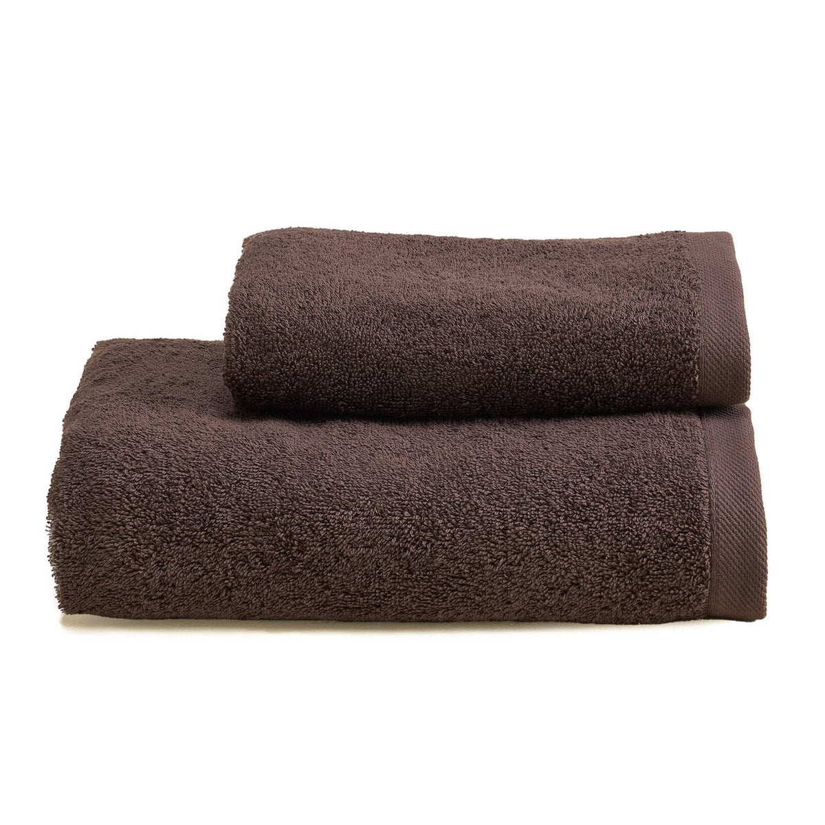 Asciugamani in Spugna di Cotone Tinta Unita - Perla Coppia di spugna Lisola Marrone Scuro (Ontano) 