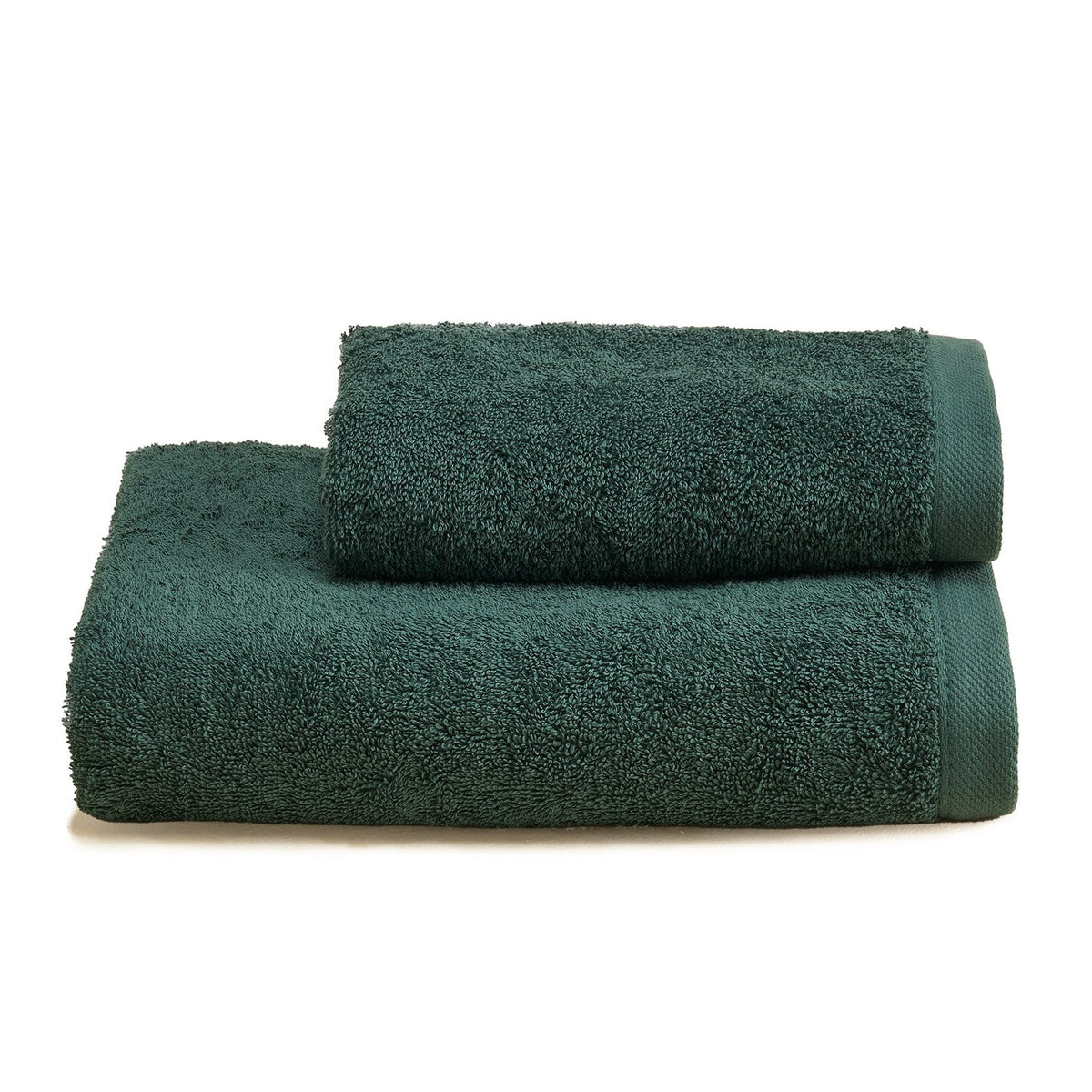Asciugamani in Spugna di Cotone Tinta Unita - Perla Coppia di spugna Lisola Verde scuro (Jungle) 