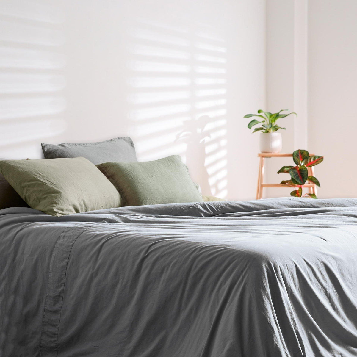 Duvet Cover Set in Stonewashed Cotton and Linen - Loira