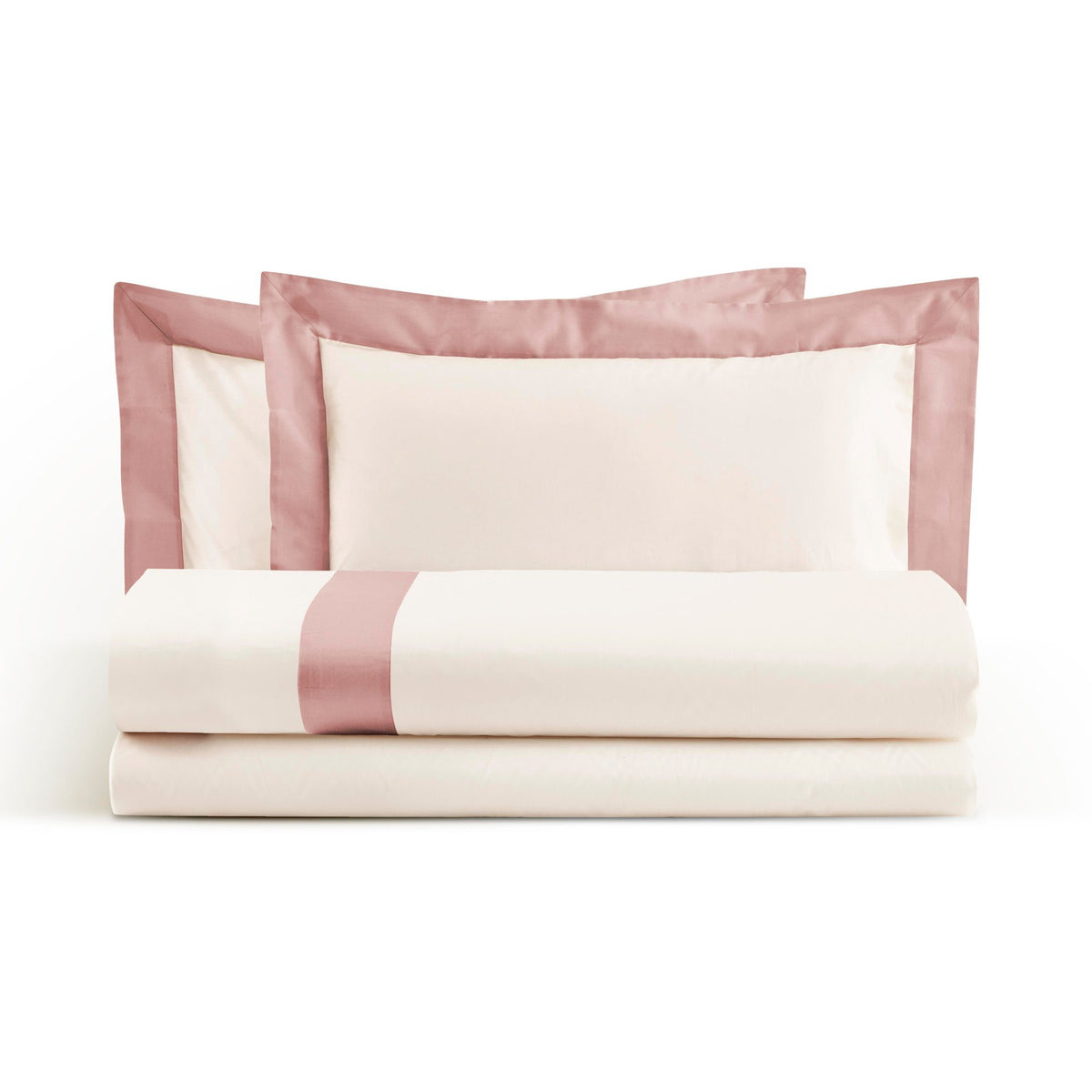 Duvet Cover Set in Pure Cotton with Satin Border - Diamante