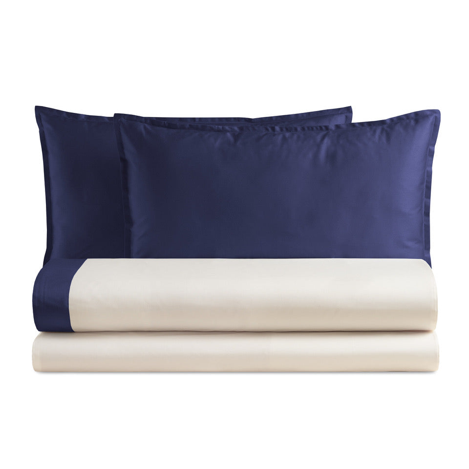 Sheet Set in Percale Cotton with Satin Border - Prestige