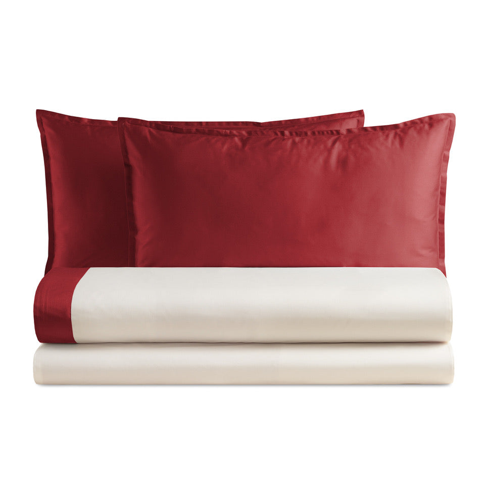 Sheet Set in Percale Cotton with Satin Border - Prestige