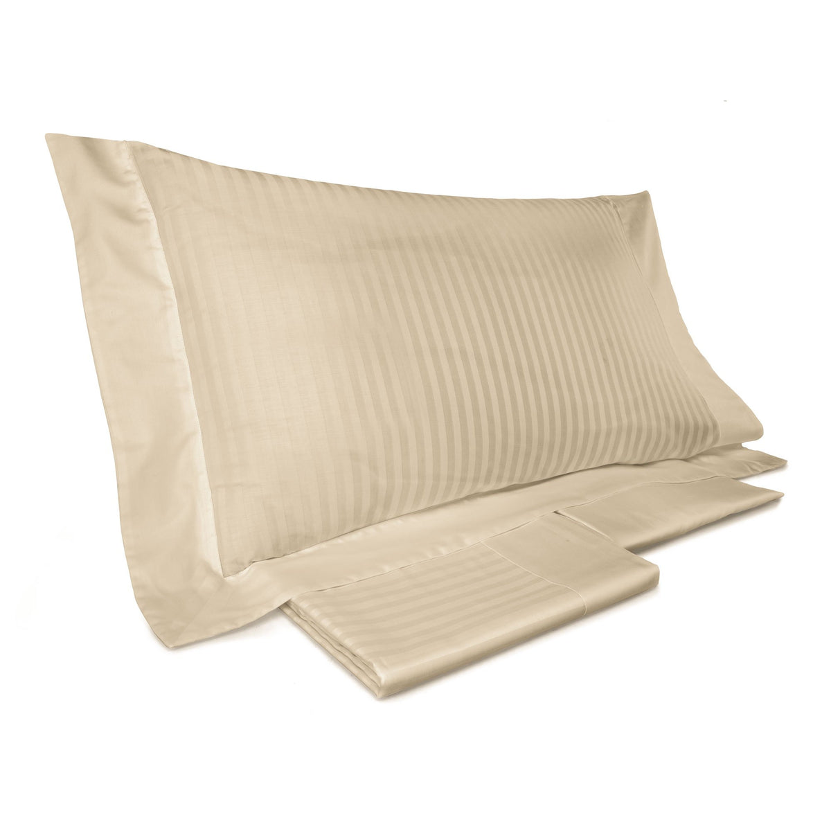 Bettwäsche-Set aus reiner Baumwolle mit Satinstreifen – Rubino