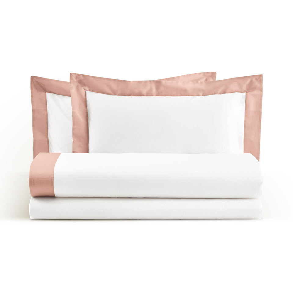 Sheet Set in Cotton Satin with Contrasting Flounce - Trevi