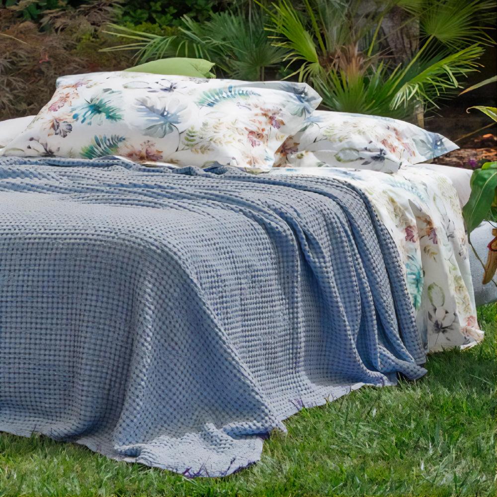 Bedspread in Cotton Honeycomb StoneWashed - Anthony