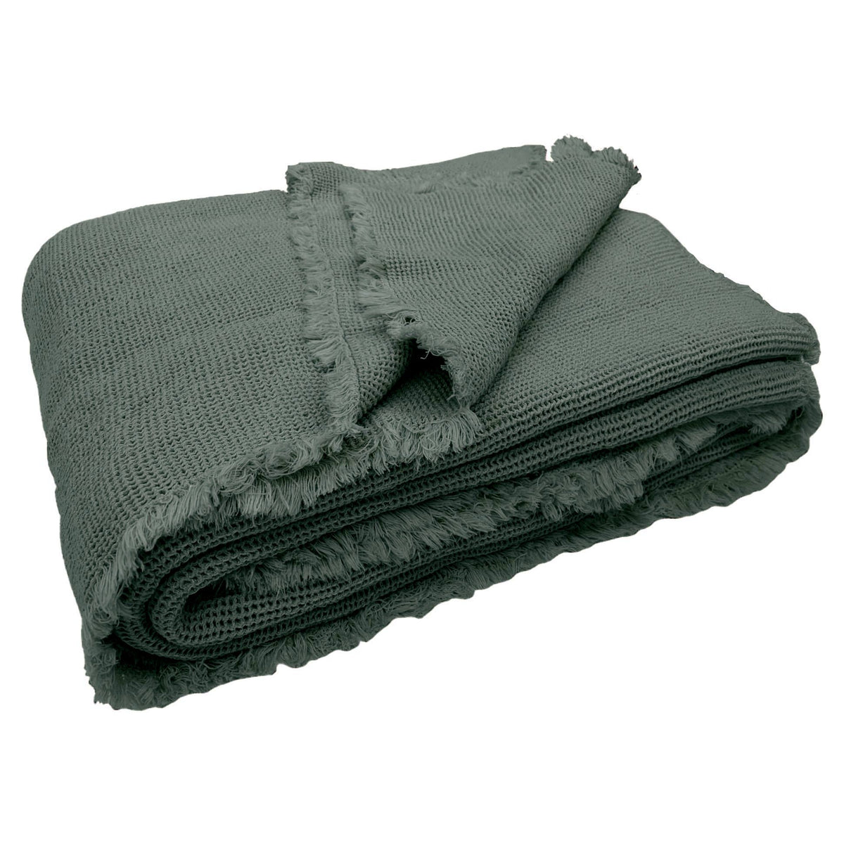 Tagesdecke aus Baumwolle mit Wabenmuster, Stonewashed – Canis