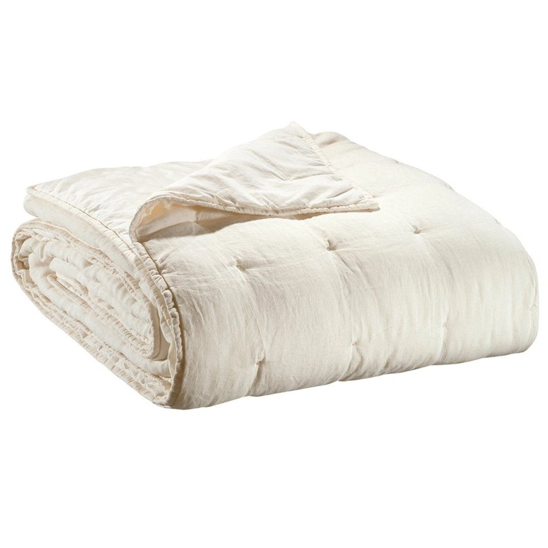 Bedspread Reversible in Pure Linen Solid Color - Zeff