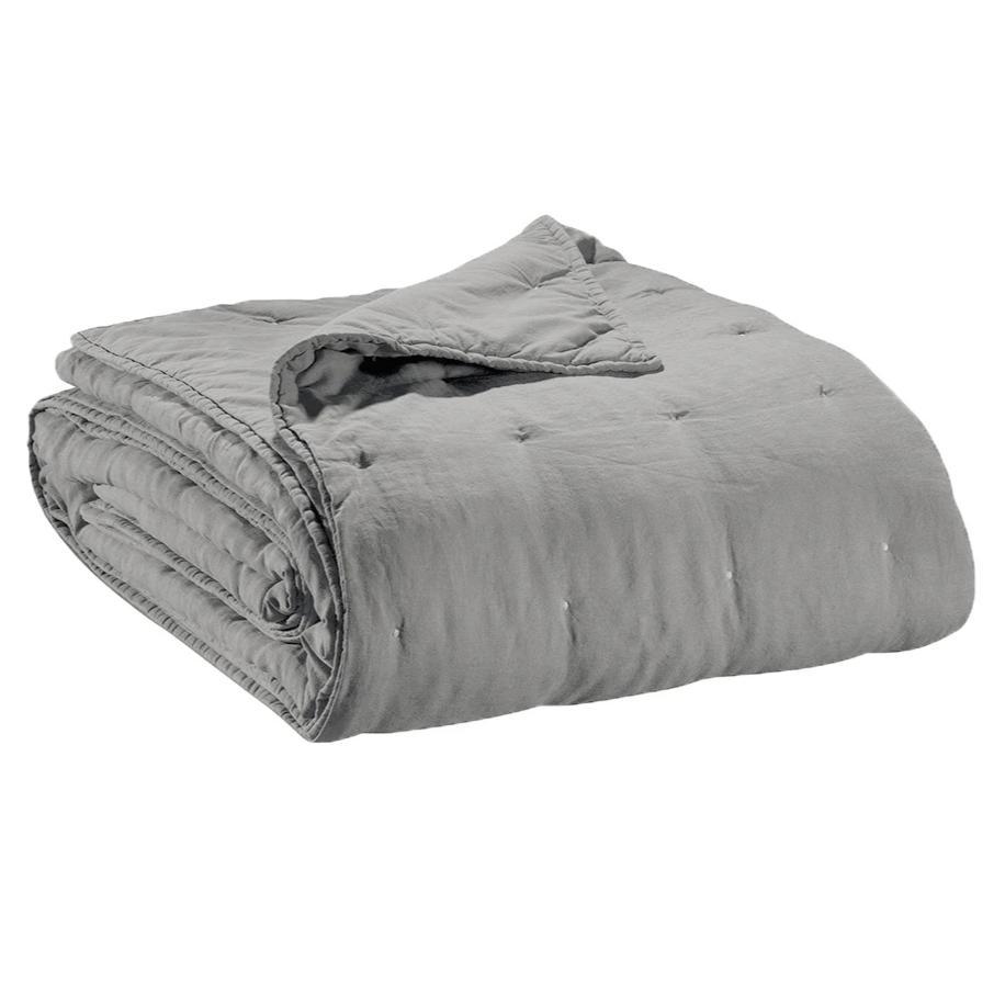 Reversible Bedspread in Pure Linen Solid Color - Zeff