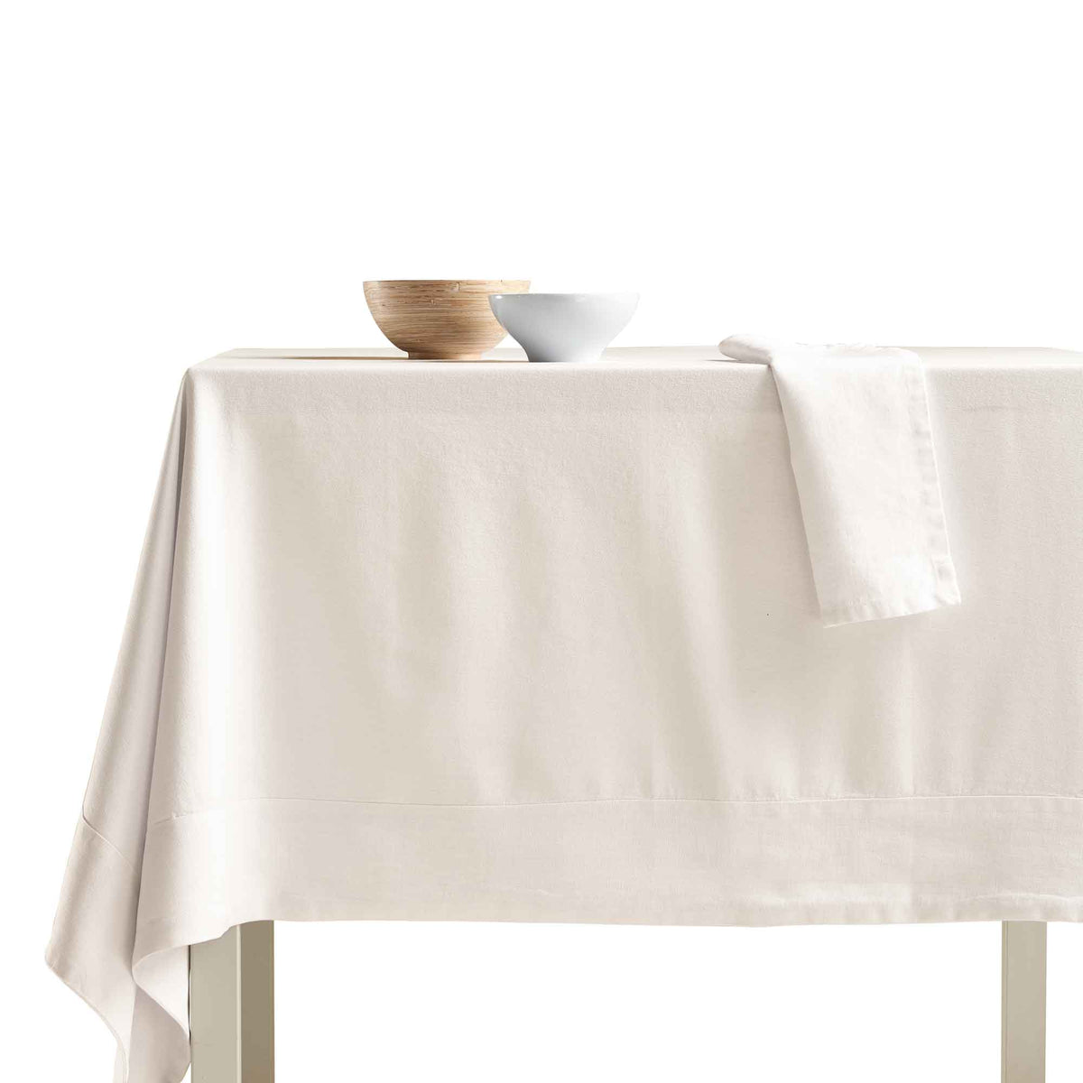 Tablecloth in Stonewashed Cotton with Linen Edge - Loira