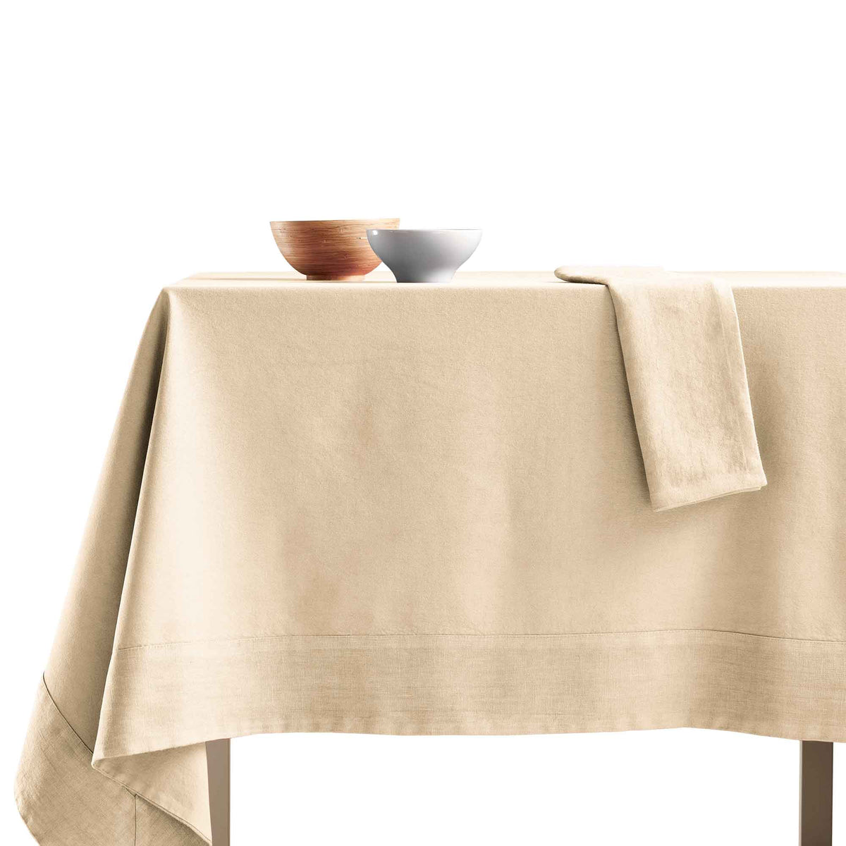 Tablecloth in Stonewashed Cotton with Linen Edge - Loira