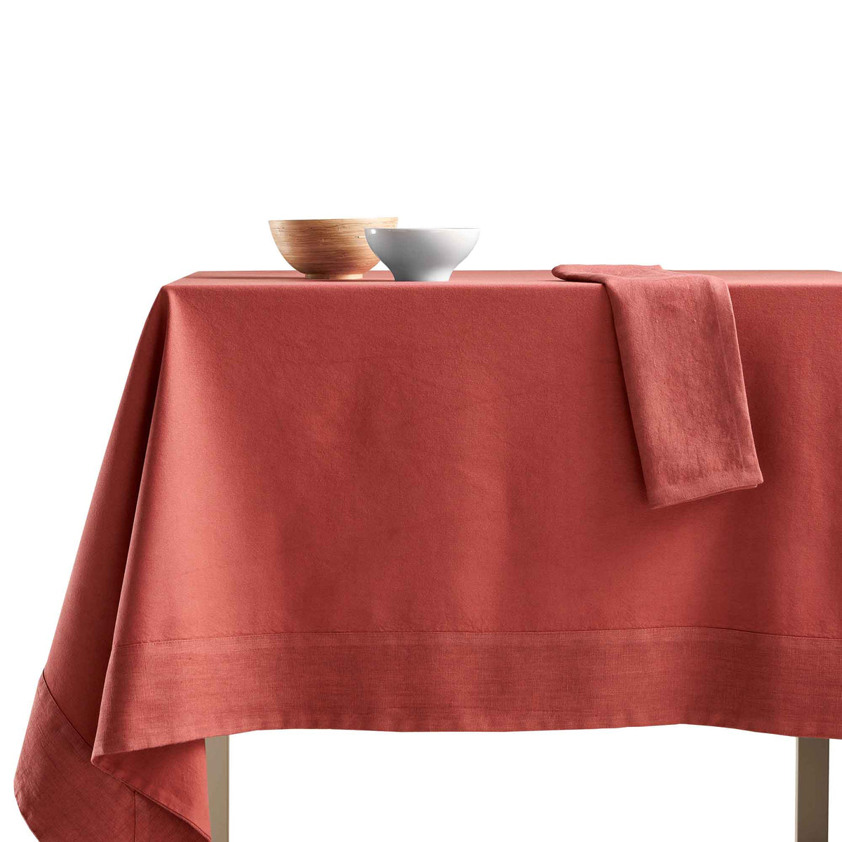 Tablecloth in Stonewashed Cotton with Linen Edge - Loira