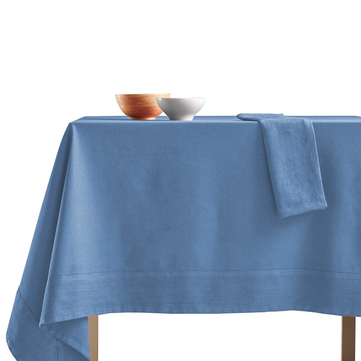 Tablecloth in Stonewashed Cotton with Linen Edge - Loira