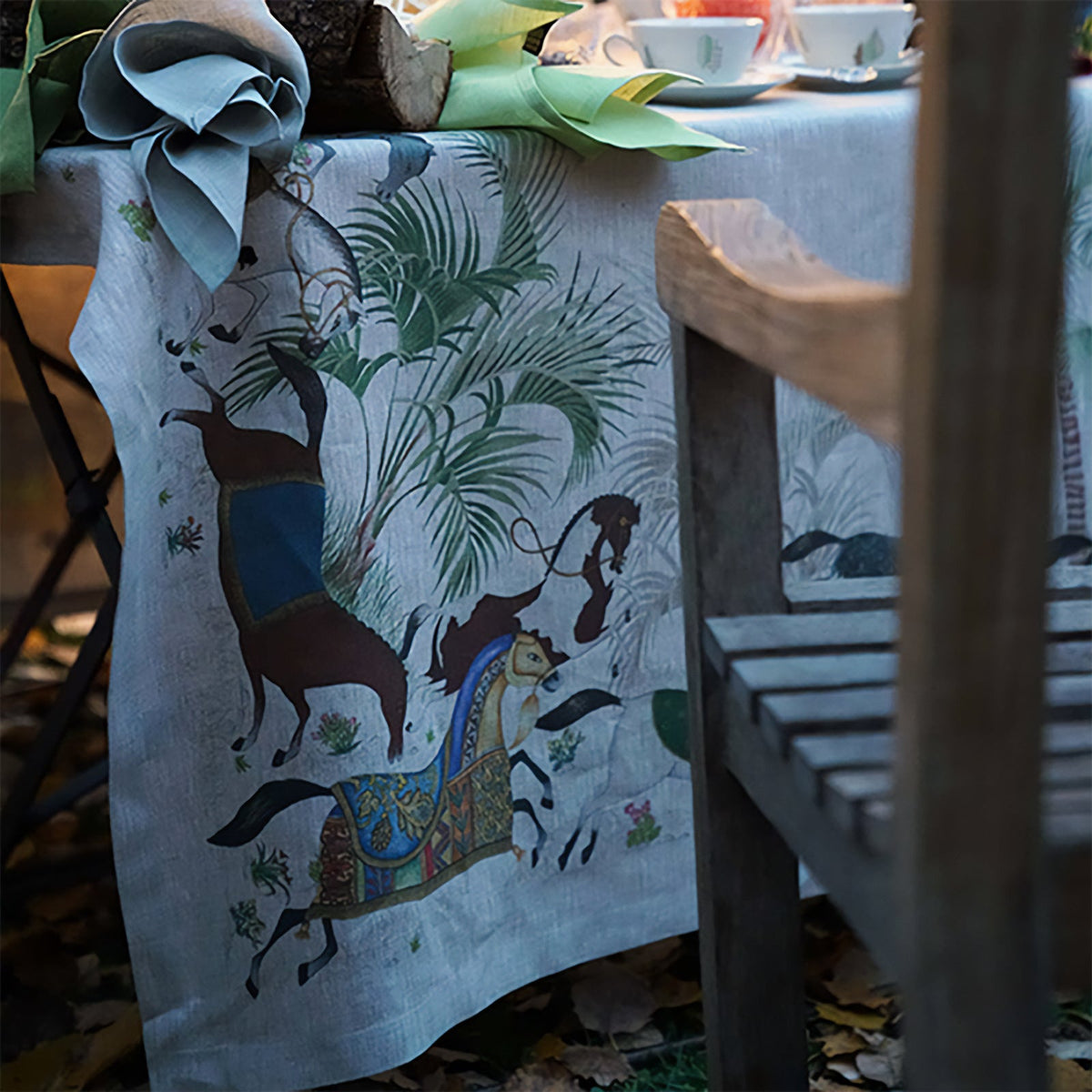 Tablecloth in Pure Linen printed Animal patterned - Barnum